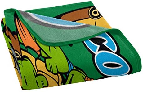 Костенурките-нинджа от Nickelodeon, Флисовое одеяло Cowabunga Пичовете, 46 x 60, Многоцветное
