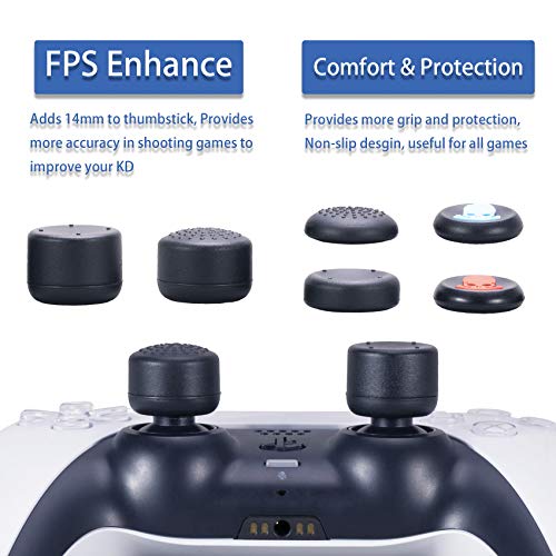 9CDeer 1 бр. Силиконов Защитен калъф с Трансферной печат + 10 Дръжки за палеца за Playstation 5/PS5/Dualsense Controller Camougrey