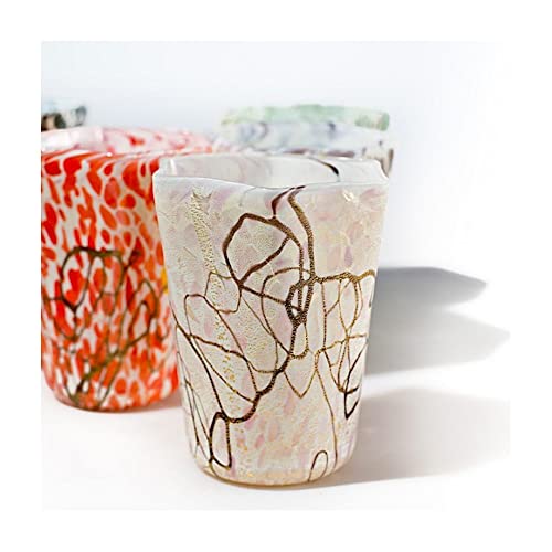 Муранское Стъкло, Комплект Чаши за вино С Шестигранным Дизайн, Шест Стъклени Изделия, Ръчно изработени Произведения на изкуството