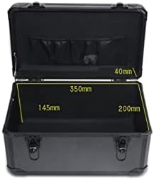 JKUYWX Преносим Алуминиева Кутия за Инструменти Защитно Оборудване, Инструменти Кутия за Инструменти Куфар За Съхранение Удароустойчив Калъф с гъба 37 *22 * 21 см (Цвят: Ч