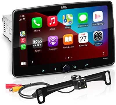 Автомобилна стерео BOSS Audio Systems BE10ACP-C - Apple CarPlay, Android Auto, 10-Инчов с един Din, Сензорен екран, Главното устройство,