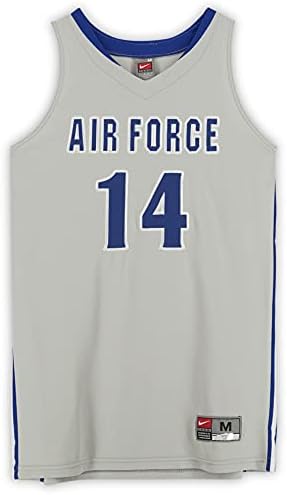Спортни сувенири екипа на ВВС Сокол - Издаден Сива риза №14 със сини номера от Баскетболния програма - Размер M - Програма колежи