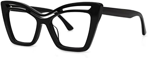 Zeelool Модни Ацетатные Очила в Рамки очила Котешко око на Големия размер, с безрецептурными Прозрачни лещи за Жени Arsolon ZJGA165651