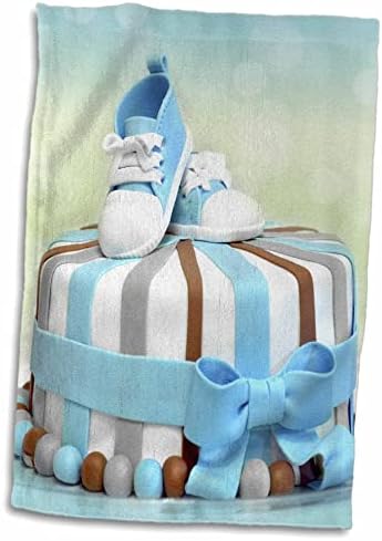 3дрозовый синьо и кафяво торта за душ с детски обувки за бебета - Кърпи (twl-355853-1)