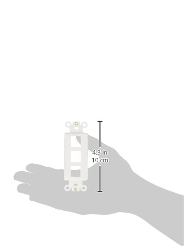 Morris 88116 Декоративна рамка DataComm конектор Keystone и Модулни вложки, 3 порта, Бял