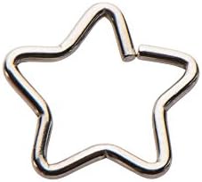 BodyJewelryOnline Разъемное пръстен във формата на звезда 16ga Идеален За пиърсинг на носа, на Топа, Дафа и Козелка - Анодизиран титановая хирургична стомана 316L