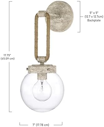 Стенни аплици от прозрачно стъкло Capital Lighting 627412MS Beaufort, 1 Лампа с мощност 100 W, 18 x 7W, Mystic Sand