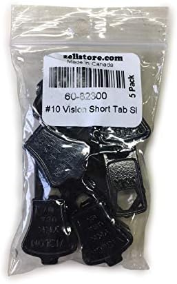 YKK 10 Vislon С къс по езика-слайдер с цип, Черно - 5 опаковки