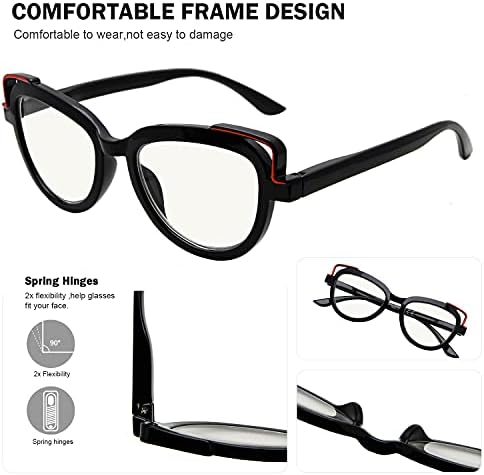 Eyekepper, 4 опаковки Мультифокальных Очила За четене, Блокиране на Синя Светлина, Прогресивно Многофокусные очила Котешко око,
