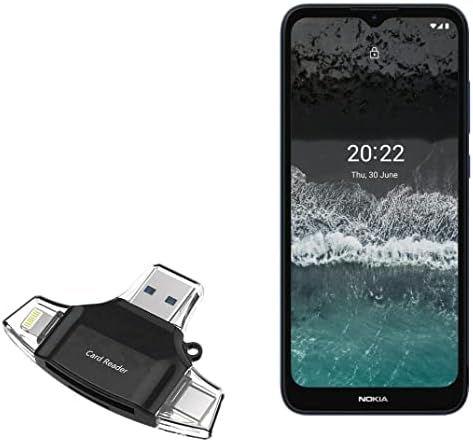 Смарт притурка на BoxWave, който е съвместим с Nokia C21 (смарт притурка от BoxWave) - Устройство за четене на SD карти AllReader,