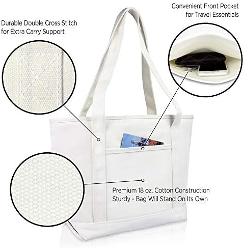 Ежедневна чанта през рамо DALIX от памук премиум бяло