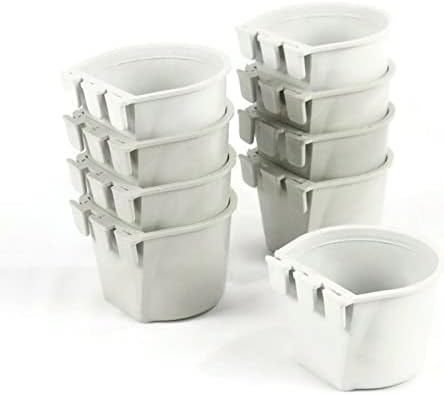 The РОП Shop | (Опаковка от 8) Сиви чаши в клетката се настанят 0,5 литър / 8 течни унции за закачане на вода и храна за домашни