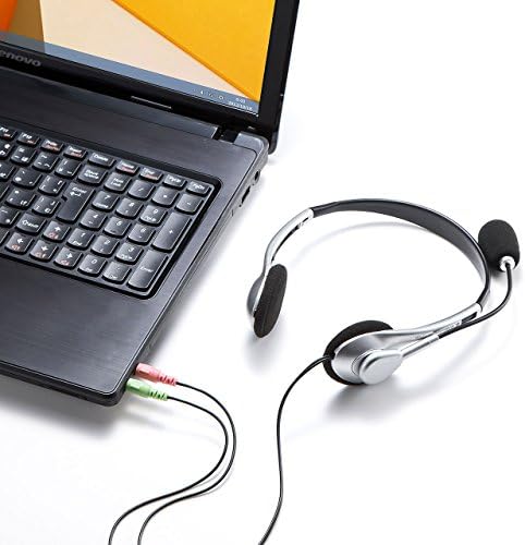 Мултимедийни слушалки за КОМПЮТЪР Sanwa Supply MM-HS515SVN, мини стерео жак 3.5 мм, съвместима със Skype