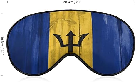 Знаме на Барбадос, Маска За Сън със Завързани Очи, Скъпа Калъф-Козирка за Очи с Регулируема Каишка за Жени И Мъже, Нощен