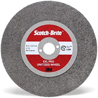 Единен кръг Scotch-Brite EXL PRO EX-UW, 8A Груб, 8 инча x 3.5 mm x 1 инч, 10 бр / кутия за дискове