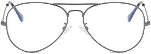 EYLRIM Blue Light Авиаторские Очила за Жени, Мъже Метална Дограма за Пилот Прозрачни Лещи Компютърни Очила