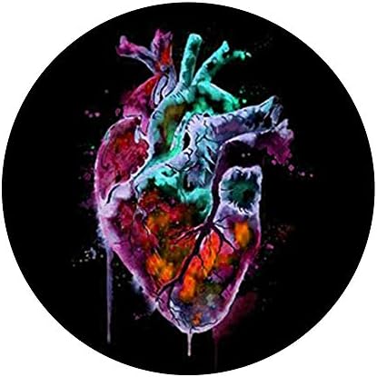 Подарък под формата на анатомични рисунки на сърцето, с капеща боя за черни PopSockets PopGrip: Замяна дръжка за телефони и таблети
