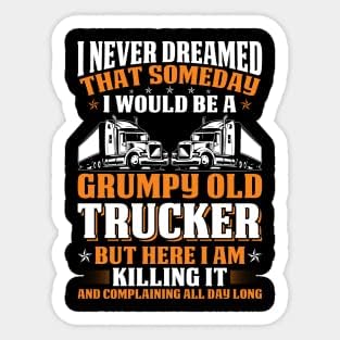 Винилови Стикери, Етикети Kiss Cut, Свадлив Стар шофьор на камион, Горделив шофьори на камиони за шофьор на камион, Подарък за Семейството