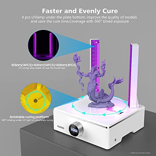 Комплект ELEGOO Mercury XS с отделна станция за измиване и лечение за по-големите модели, отпечатани на 3D-принтер от смола, съвместим