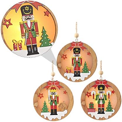 PRETYZOOM 3шт Коледен Дървен Медальон Лешникотрошачката Войници на Вратата Виси на Дърво Бижута Вечерни Сувенири